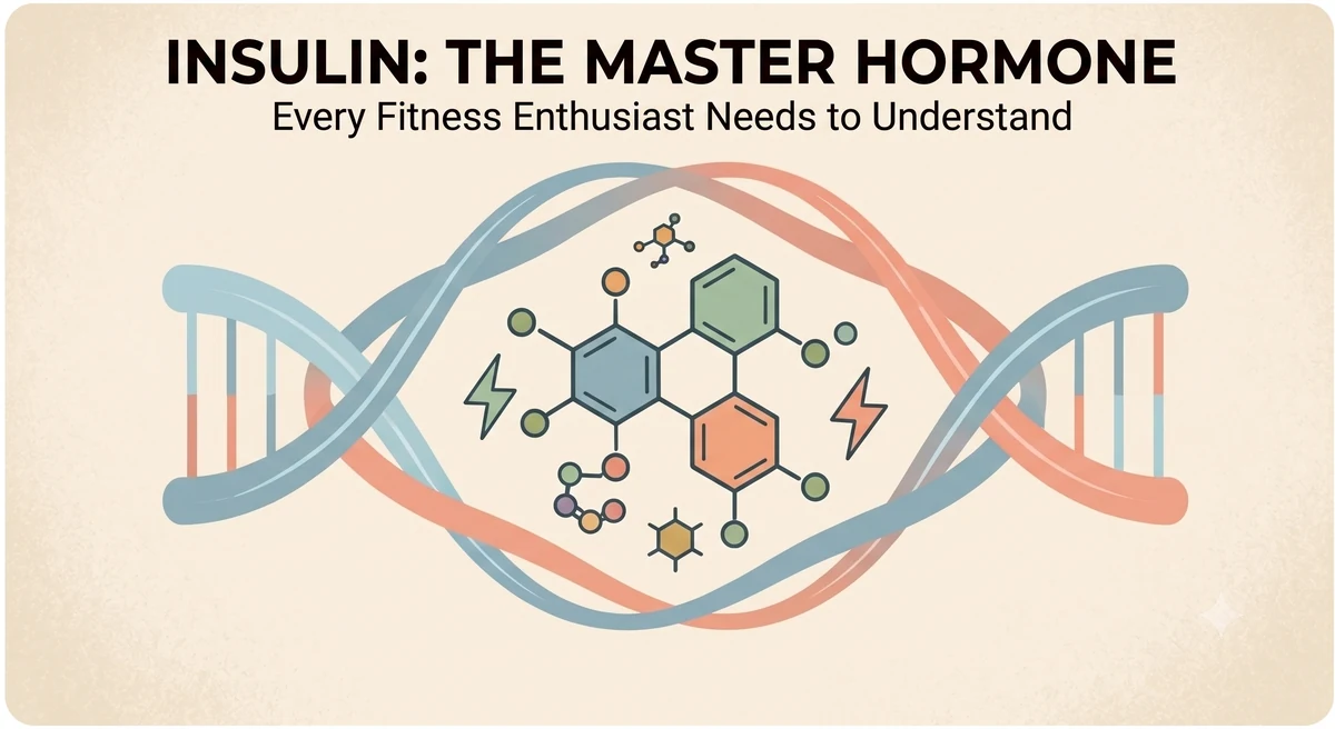 Insulin: illustration of a molecule over a DNA strand.
